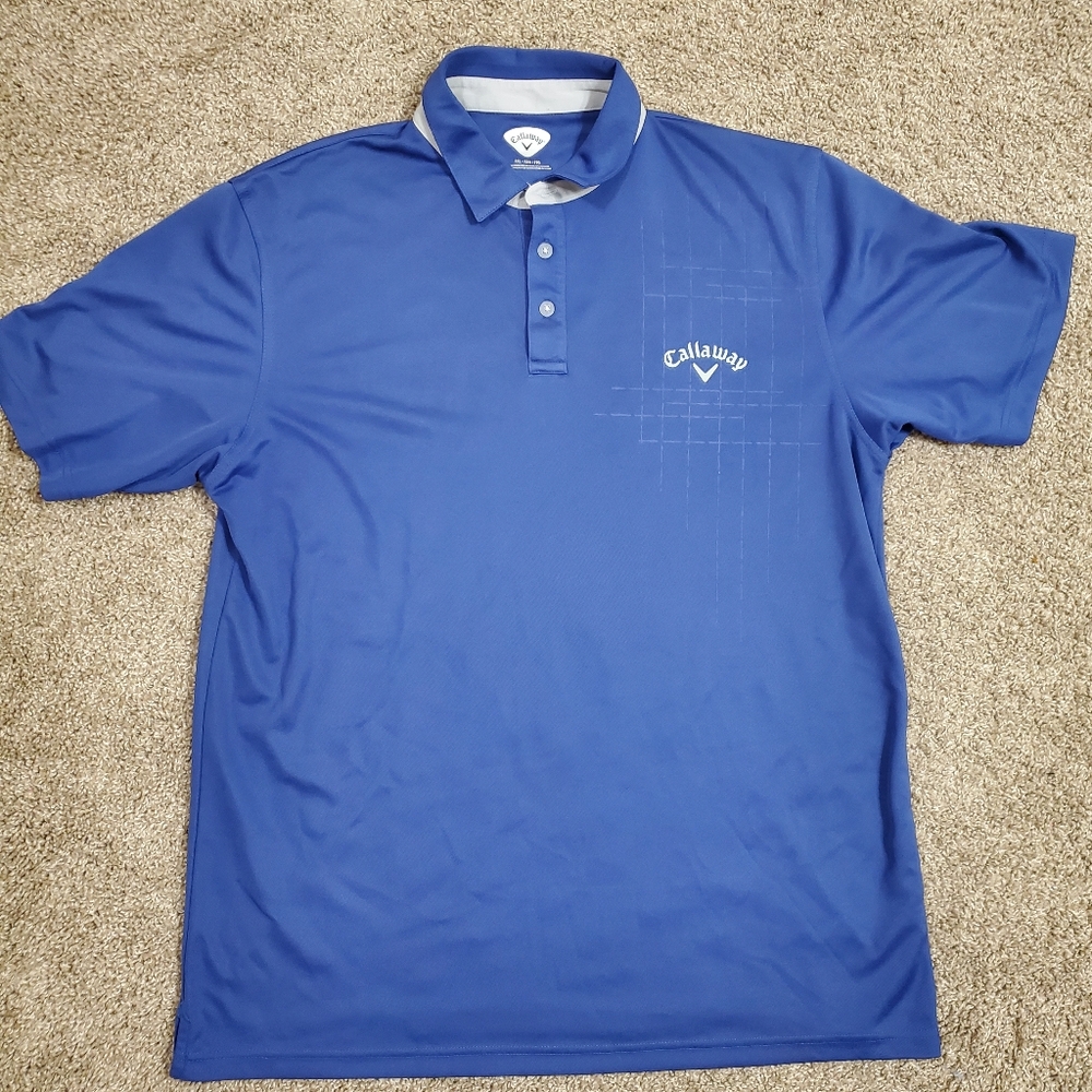 Callaway Royal Blue Short Sleeve Golf Mens Polo Shirt XXL  Good pre owned condit